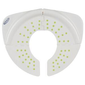 Graco Folding Travel Potty Seat - White & Green Polka Dots